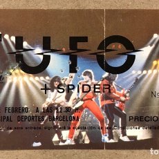 Bilhetes de Concertos: UFO + SPIDER. ENTRADA CONCIERTO PABELLÓN DEPORTES DE BARCELONA EN 1983.. Lote 219222368