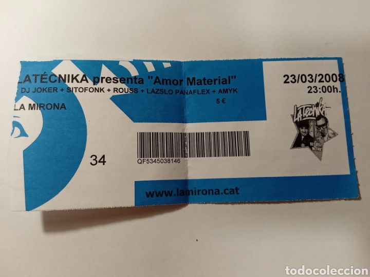 Entradas antiguas de conciertos: Entrada concierto LA TECNIKA - Foto 1