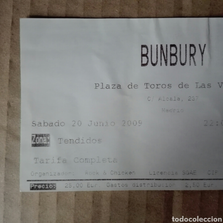 Entradas antiguas de conciertos: ENTRADA BUNBURY 2009 - Foto 3