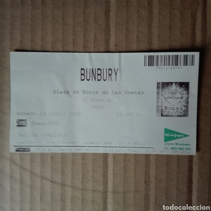 Entradas antiguas de conciertos: ENTRADA BUNBURY 2009 - Foto 1