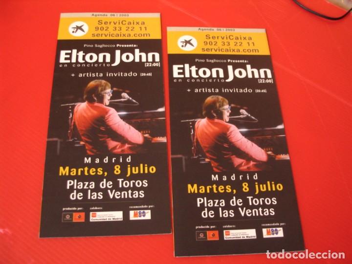 Entradas antiguas de conciertos: ELTON JOHN 2 OCTAVILLAS FLYER MADRID 2003 - Foto 1