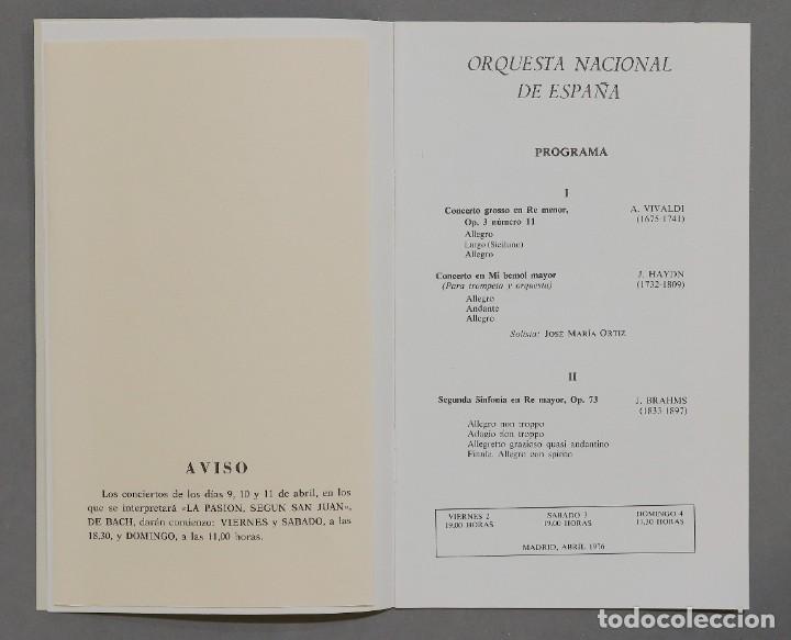 Entradas antiguas de conciertos: PROGRAMA. TEATRO REAL. ORQUESTA NACIONAL. HAYDN. VIVALDI. BRAHMS - Foto 3