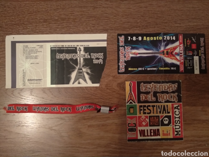 Entradas antiguas de conciertos: ENTRADA LEYENDAS DEL ROCK 2014 + PULSERA Y PROGRAMA - Foto 1