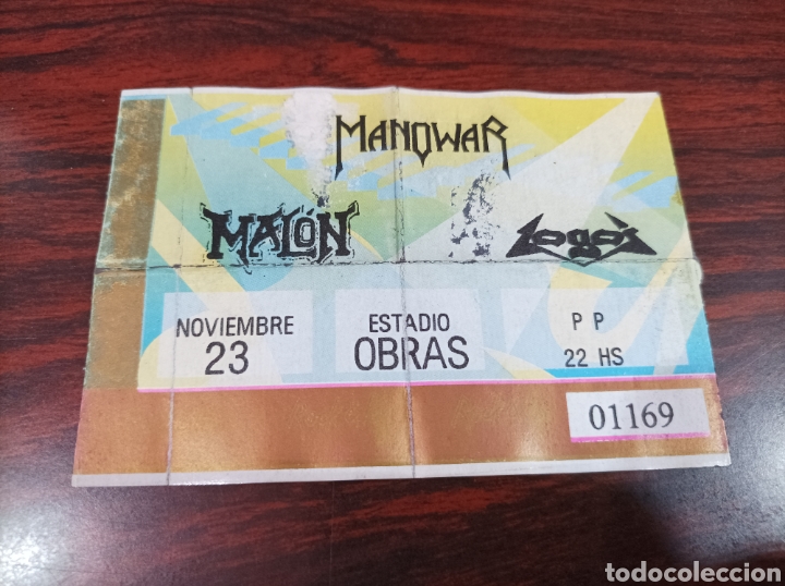 Entradas antiguas de conciertos: ENTRADA CONCIERTO MANOWAR MALON LOGOS - Foto 1