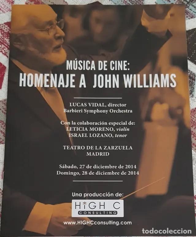 Entradas antiguas de conciertos: Programa concierto homenaje a John Williams 2014 - Foto 1