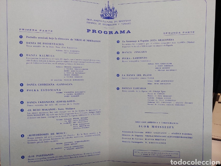 Entradas antiguas de conciertos: Cat&aacute;logo Gira y Programa BALLET Moisseiev - Foto 3