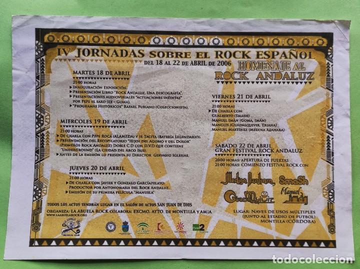 Entradas antiguas de conciertos: PROGRAMA HOMENAJE AL ROCK ANDALUZ. IV JORNADA 2006 - Foto 1