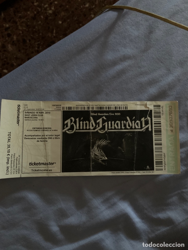 Entradas antiguas de conciertos: Entrada Blind guardian 2015 Barcelona - Foto 1