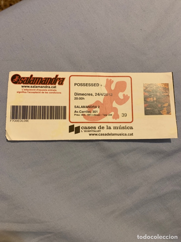 Entradas antiguas de conciertos: Entrada Possessed sala salamandra 2013 - Foto 1