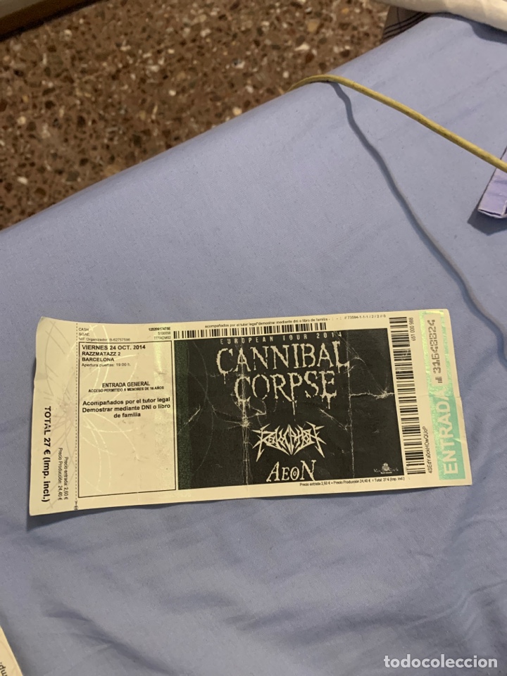 Entradas antiguas de conciertos: Entrada Cannibal Corpse sala razz2 2014 - Foto 1