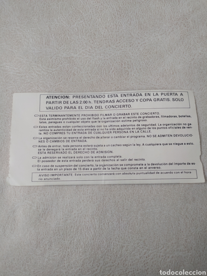 Entradas antiguas de conciertos: Entrada concierto Danza Invisible - Foto 2