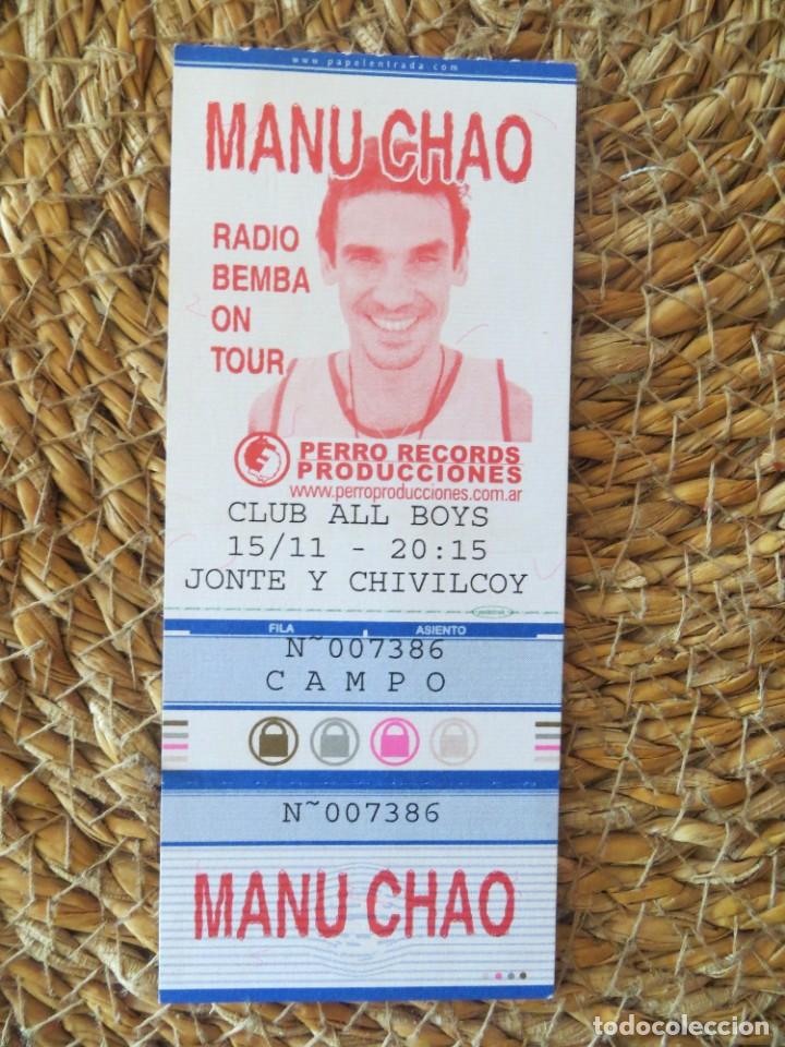 Entradas antiguas de conciertos: MANU CHAO: TICKET ARGENTINA 2005 - Foto 1
