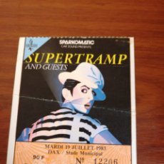 Bilhetes de Concertos: SUPERTRAMP AND GUESTS. RESGUARDO ENTRADA CONCIERTO DAX ( FRANCIA ) 19 JULIO 1983. FAMOUS LAST TOUR.. Lote 364508536