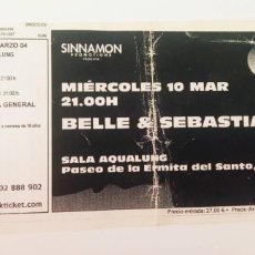 Entradas Antiguas de Conciertos: ENTRADA CONCIERTO DE BELL & SEBASTIAN (10 MARZO 04) - SALA DIVINO AQUALUNG DE MADRID