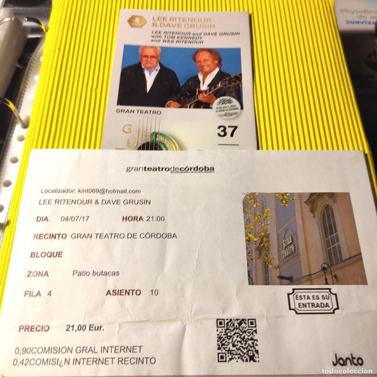 Entradas antiguas de conciertos: ENTRADA Y PROGRAMA * LEE RITENOUR & DAVE GRUSING * 2017 GRAN TEATRO DE CORDOBA - Foto 1
