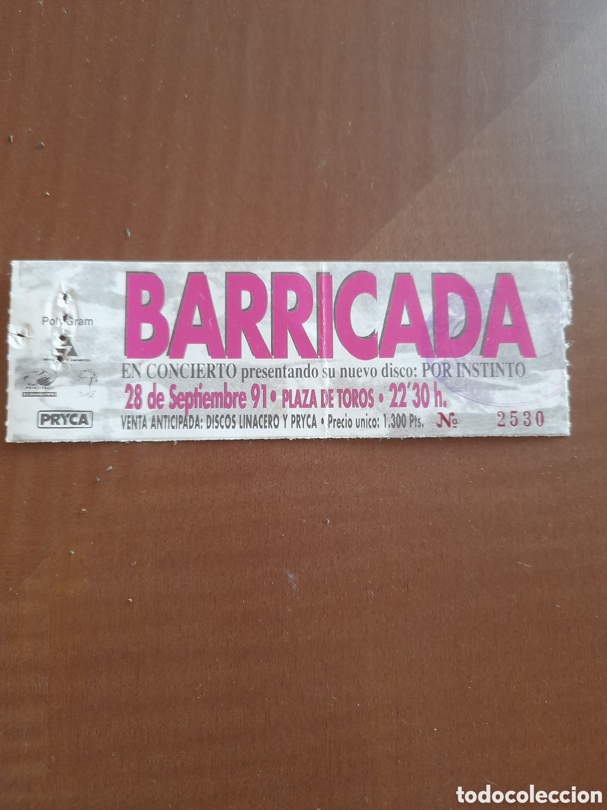 Entradas antiguas de conciertos: Entrada concierto Barricada - Foto 1