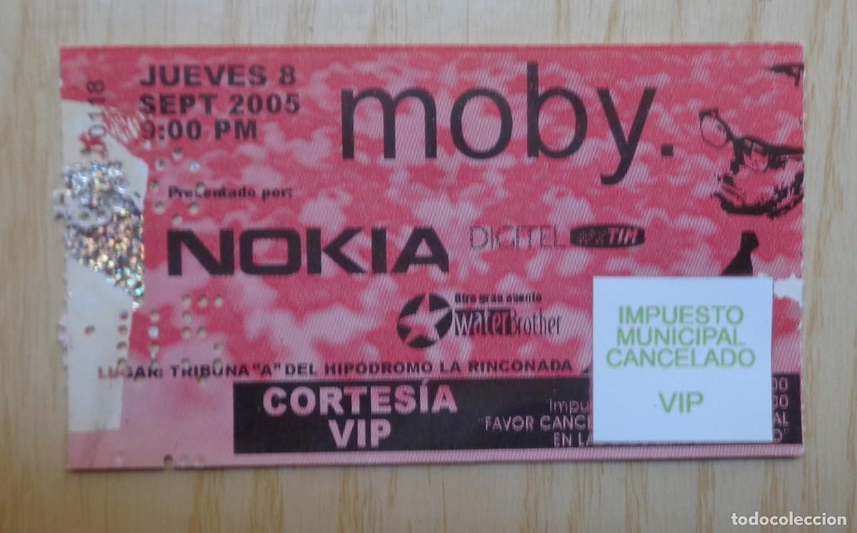 Entradas antiguas de conciertos: ENTRADA VIP CONCIERTO MOBY - Foto 1