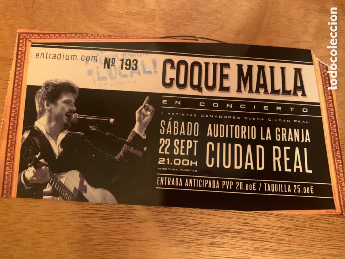 Entradas antiguas de conciertos: Entrada concierto coque malla - Foto 1