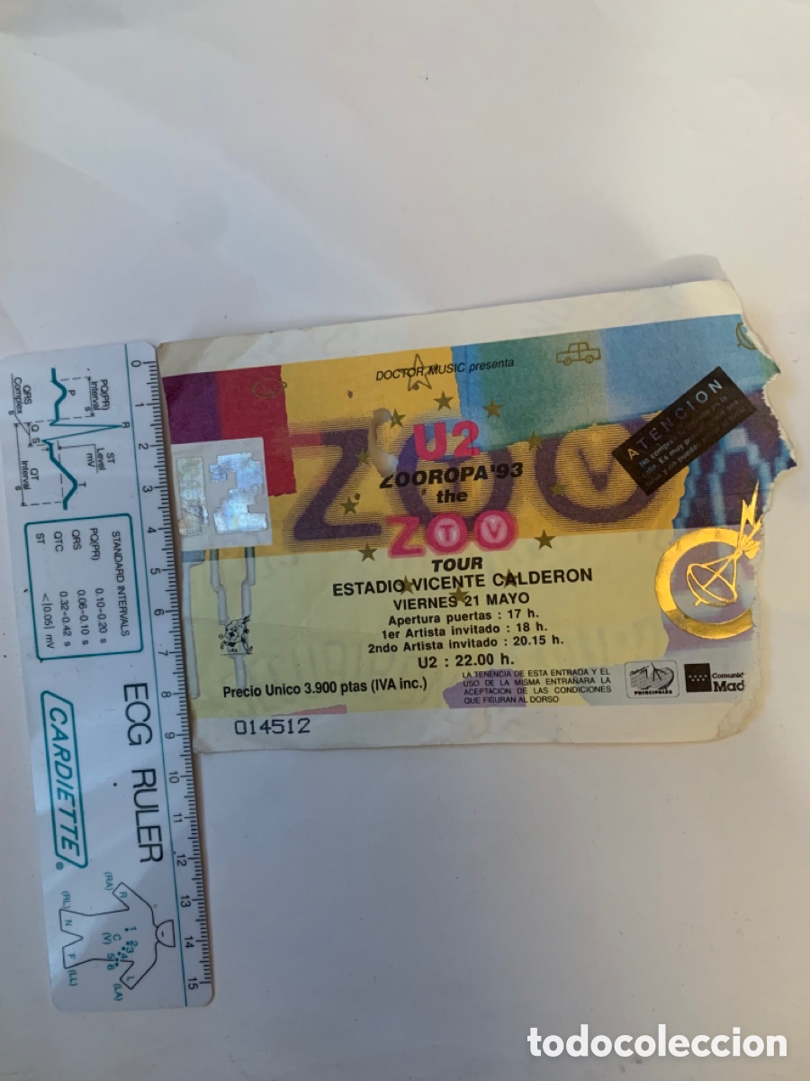 Entradas antiguas de conciertos: Entrada ticket concierto u2 - Foto 2
