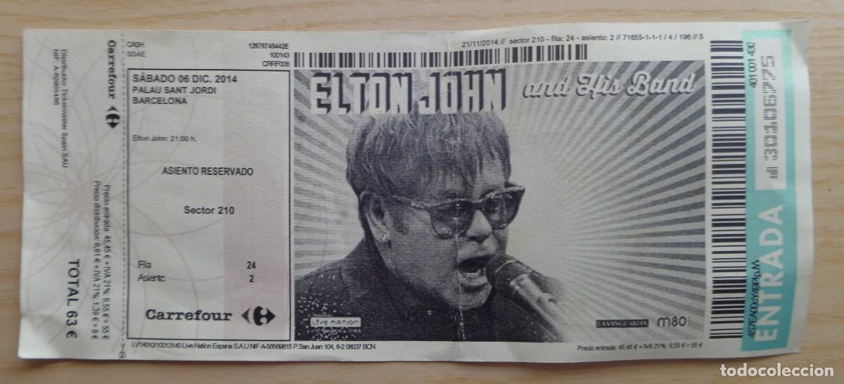 Entradas antiguas de conciertos: ENTRADA CONCIERTO ELTON JOHN - Foto 1