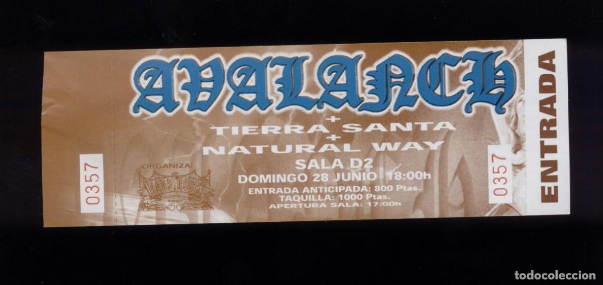 Entradas Antiguas de Conciertos: Avalanch + Tierra Santa 1998 sala D2 Burgos NUEVA