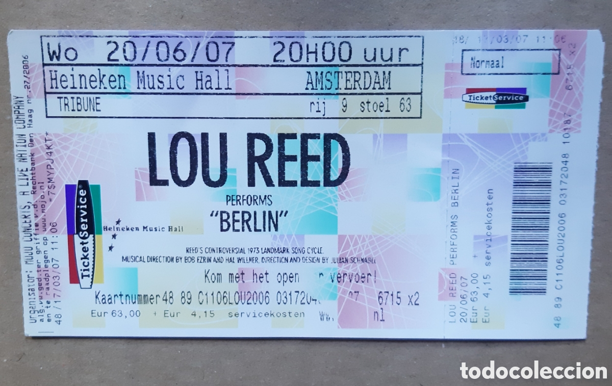 Entradas antiguas de conciertos: Lou Reed entrada 2007 - Foto 1