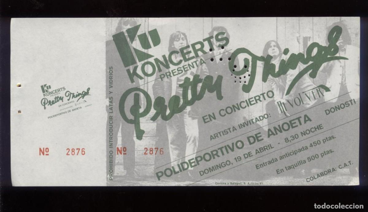 Entradas Antiguas de Conciertos: Pretty Things San Sebasti&aacute;n 1981 Entrada de concierto NUEVA