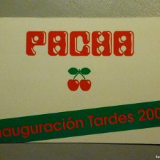 Entradas Antiguas de Conciertos: INVITACIÓN, PASE DE PUERTA DISCOTECA PACHA MADRID - TARDES - INAUGURACIÓN TARDES AÑO 2000