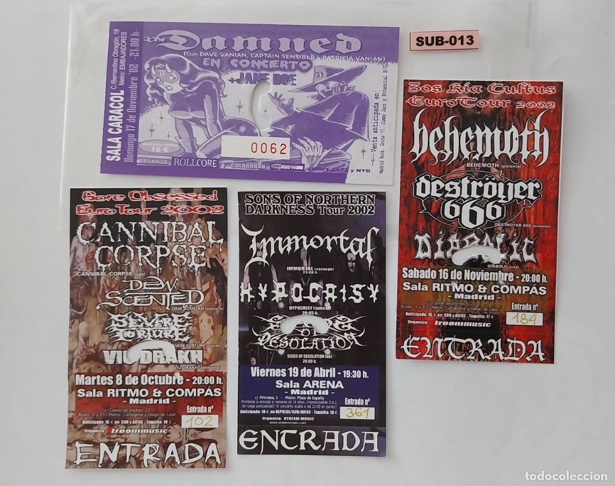 Entradas antiguas de conciertos: Immortal,Hypocrisy,Behemoth,Destroyer666,Diabolic,Danmed,Canibal Corpse... - Foto 1