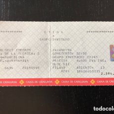 Entradas Antiguas de Conciertos: ENTRADA CONCIERTO STING PALAU DELS ESPORTS BARCELONA 24/4/1996