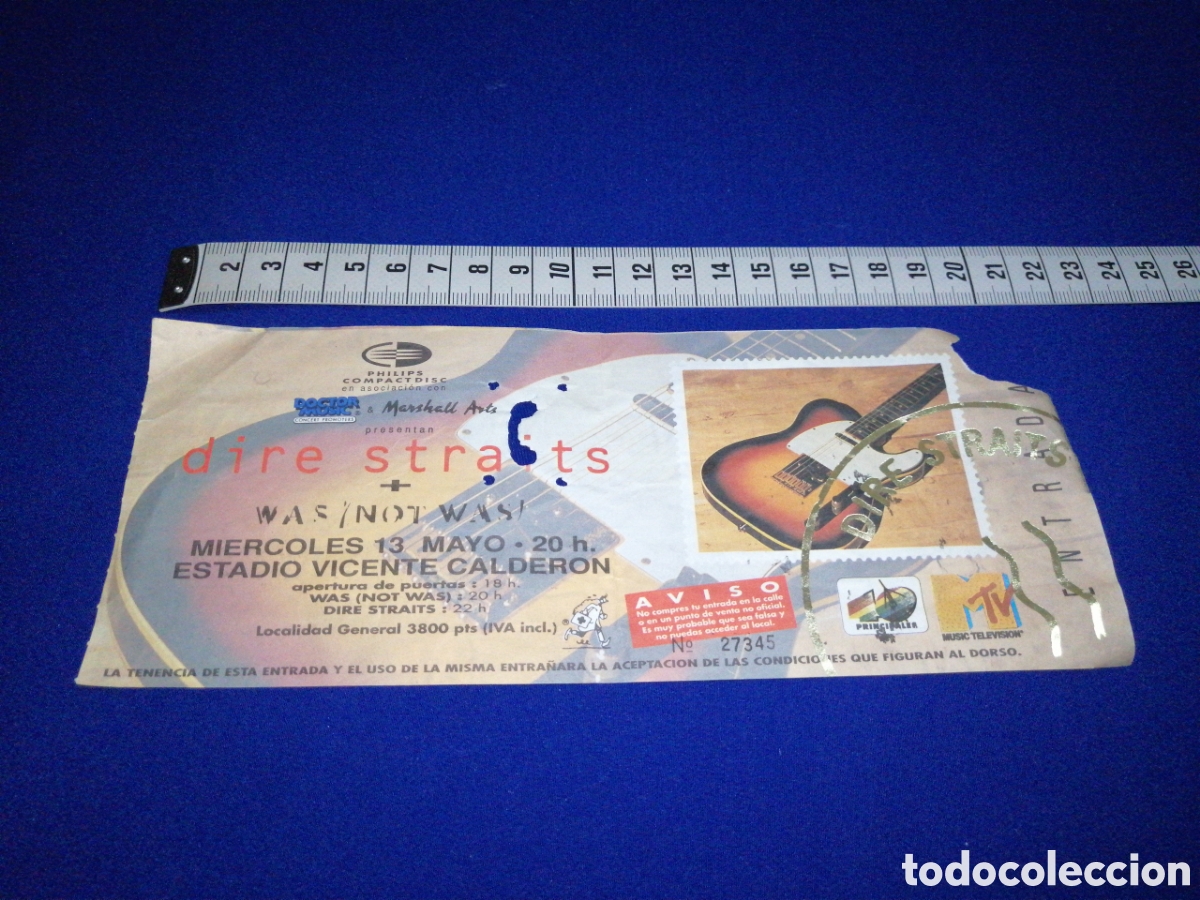 Entradas antiguas de conciertos: DIRE STRAITS - VICENTE CALDER&Oacute;N - Foto 5