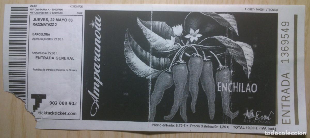 Entradas antiguas de conciertos: ENTRADA CONCIERTO AMPARANOIA - Foto 1