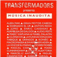 Entradas Antiguas de Conciertos: TRANSFORMADORS PRESENTA MÚSICA INAUDITA - TICKET ENTRADA - SALA ZELESTE BARCELONA, 1991