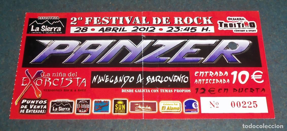 Entradas antiguas de conciertos: Entrada Concierto PANZER - 2012 - Foto 1