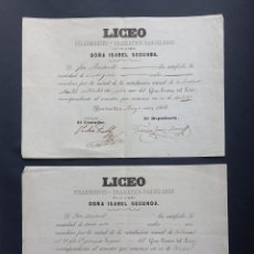 Entradas Antiguas de Conciertos: 1847 PRIMEROS ABONOS DE TEMPORADA DEL LICEO LICEU DE BARCELONA