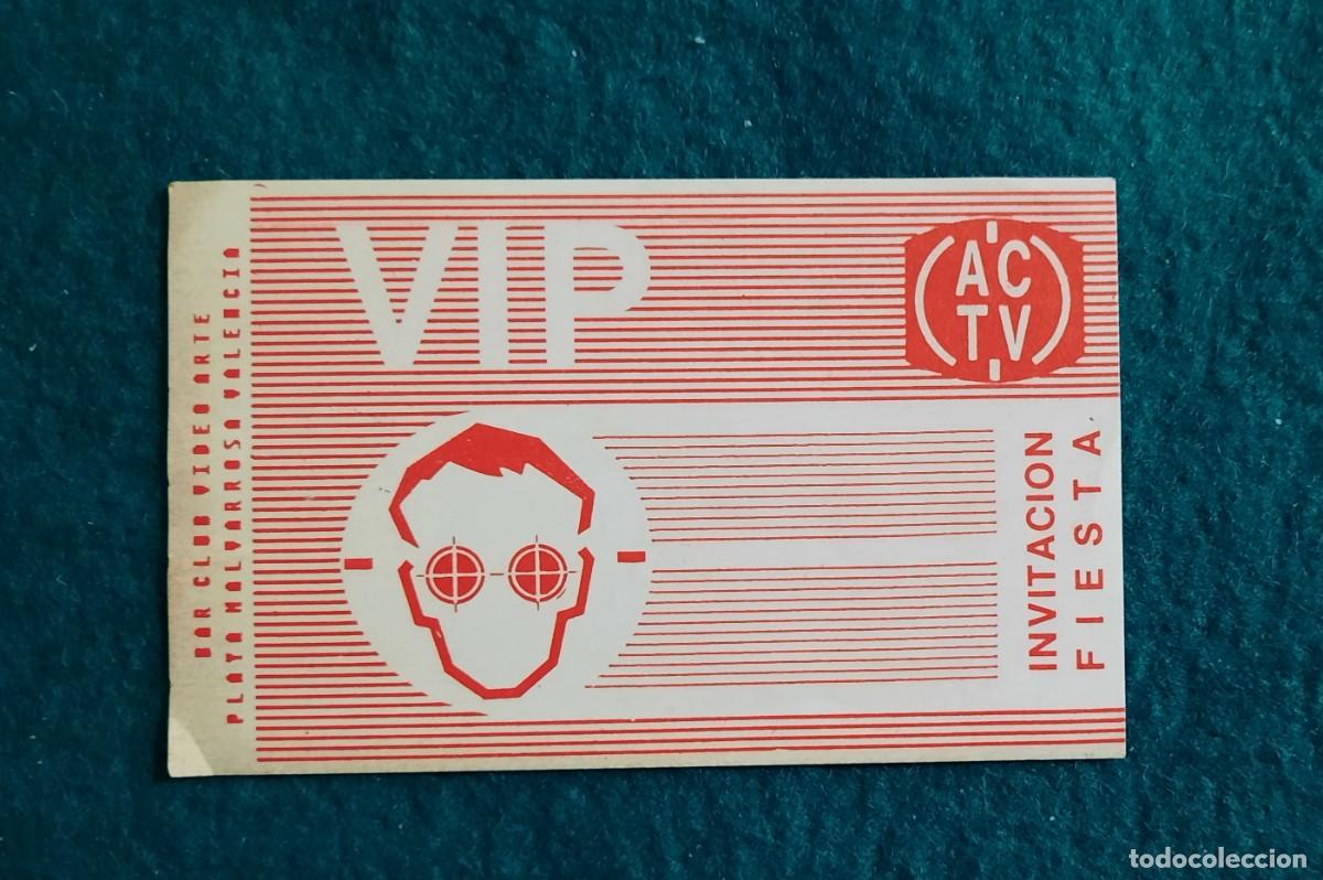 Entradas antiguas de conciertos: Entrada Vip discoteca ACTV Valencia - Foto 1