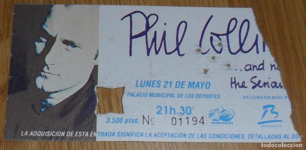 Entradas antiguas de conciertos: ENTRADA CONCIERTO PHIL COLLINS 1990 - Foto 1