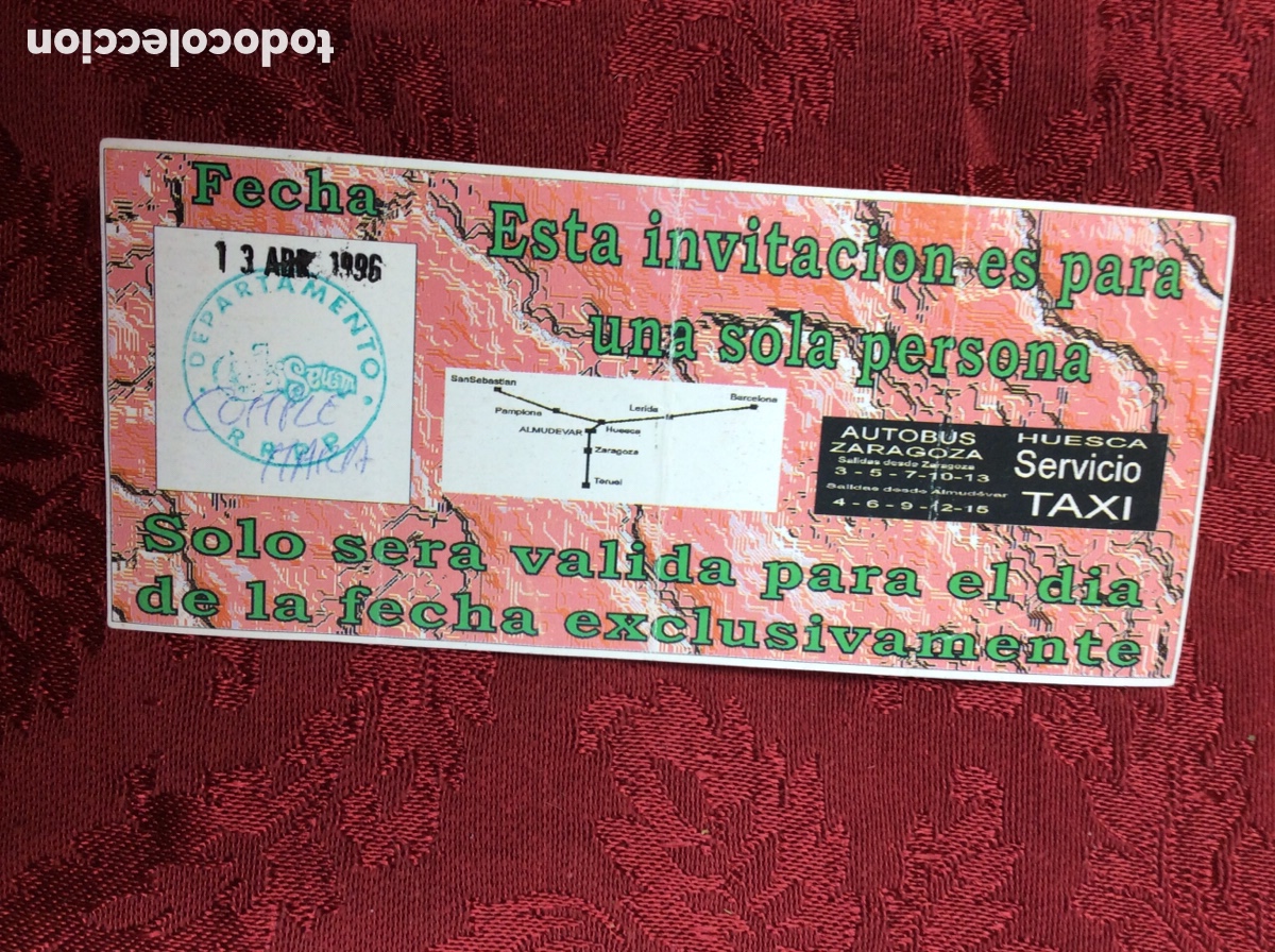 Entradas antiguas de conciertos: Entrada SALA COLISEUM. Almudevar. Huesca. 1996. - Foto 2