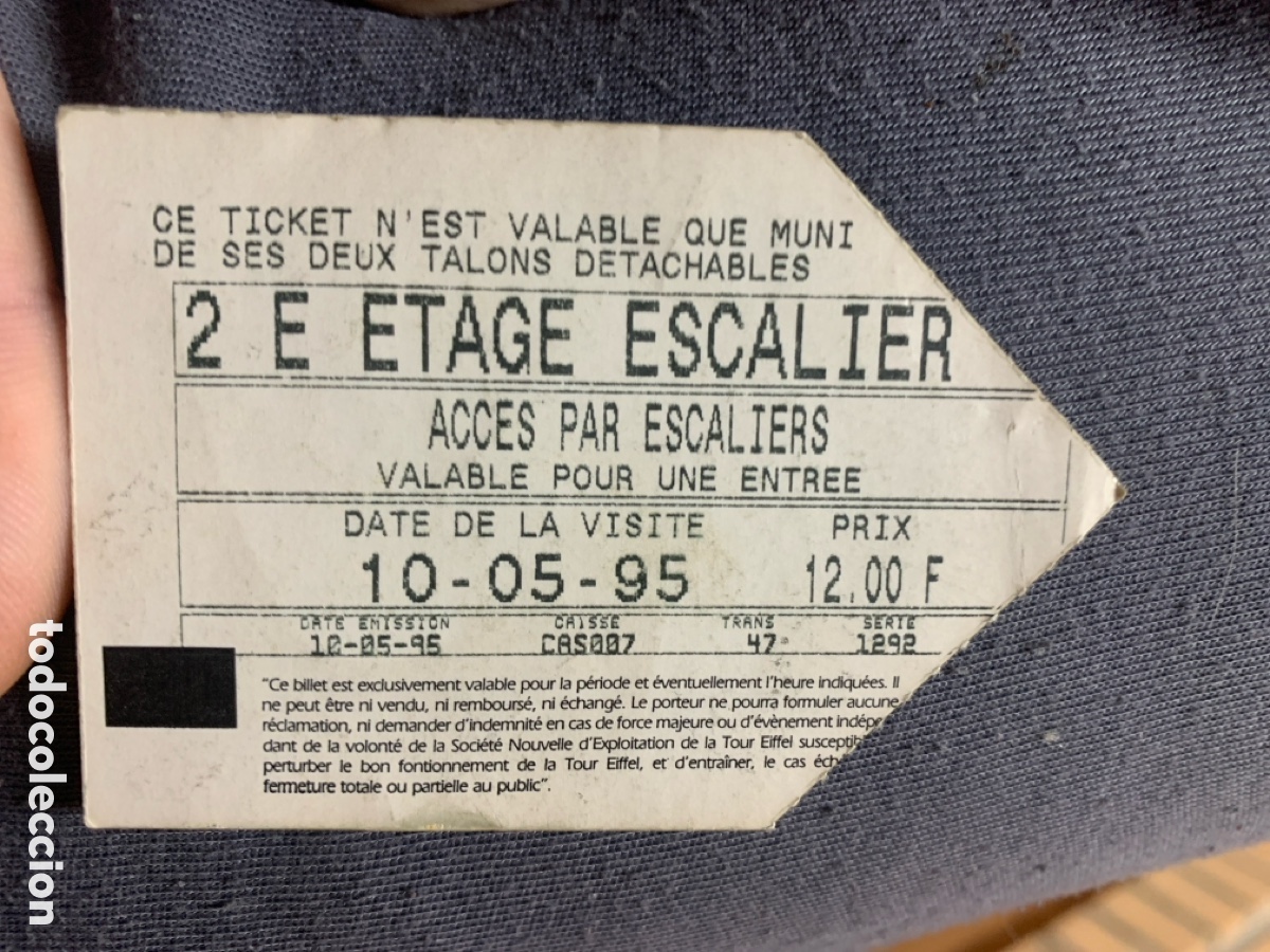 Entradas antiguas de conciertos: Entrada TORRE EIFFEL 1995 - Foto 2