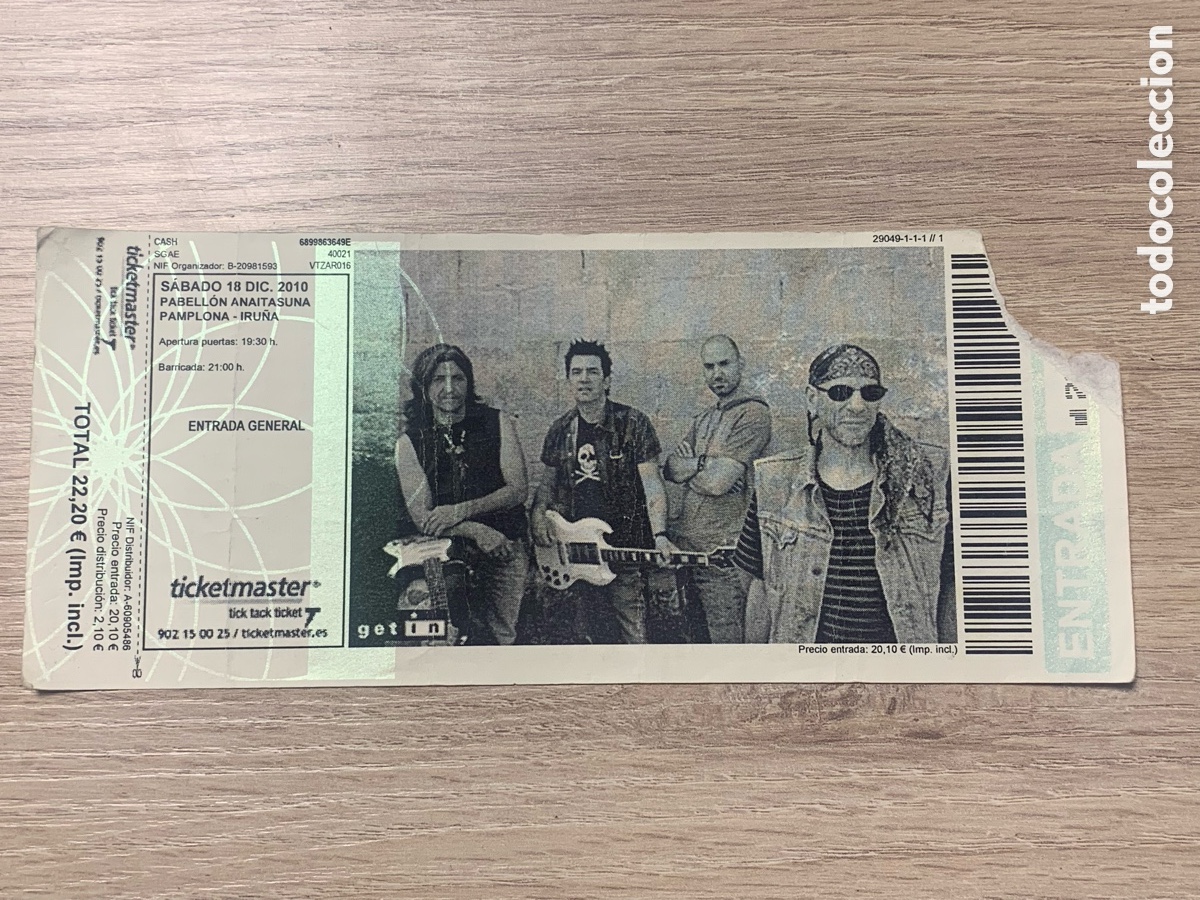Entradas antiguas de conciertos: Entrada Barricada 2010 Pamplona - Foto 1