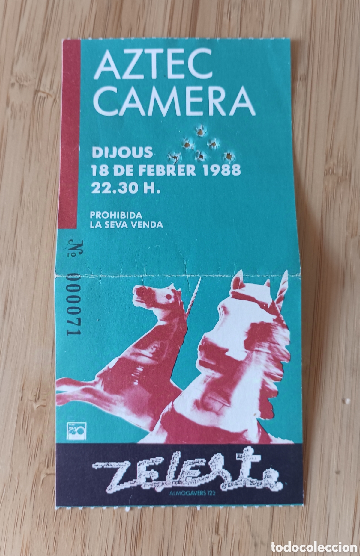 Entradas antiguas de conciertos: Entrada AZTEC CAMERA en Sala Zeleste 1988. - Foto 1