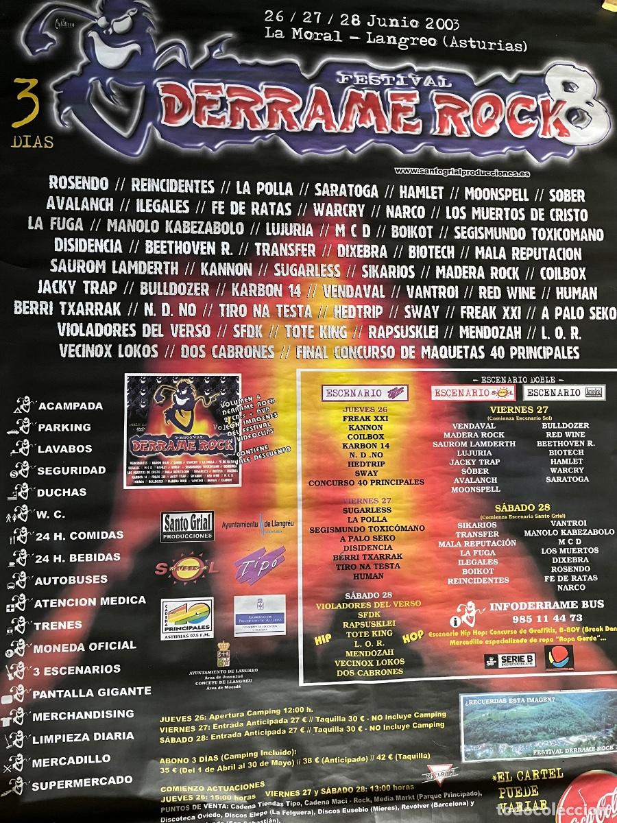 Entradas antiguas de conciertos: DERRAME ROCK 2003 - ROSENDO - LA FUGA - Foto 1