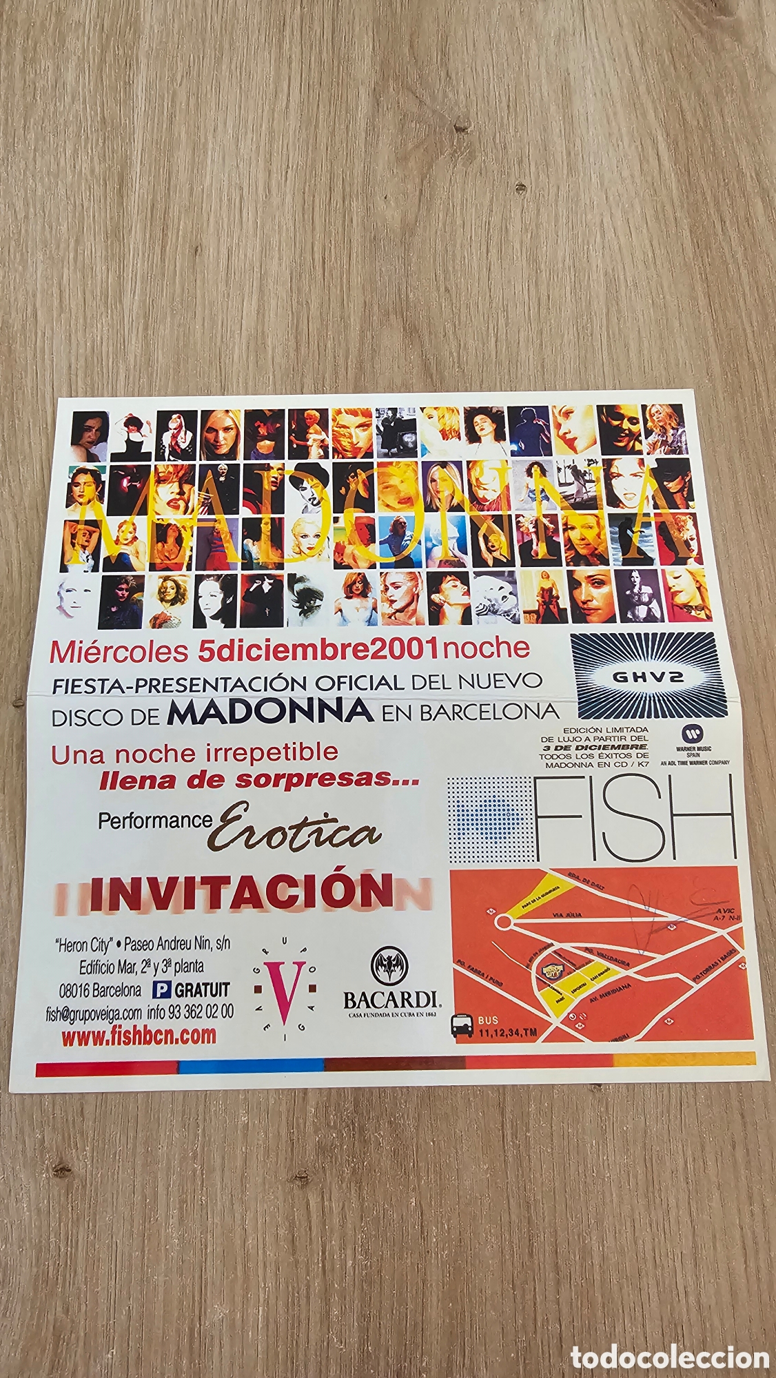 Entradas antiguas de conciertos: Invitaci&oacute;n presentaci&oacute;n disco &rdquo;Madonna&rdquo; - Foto 3