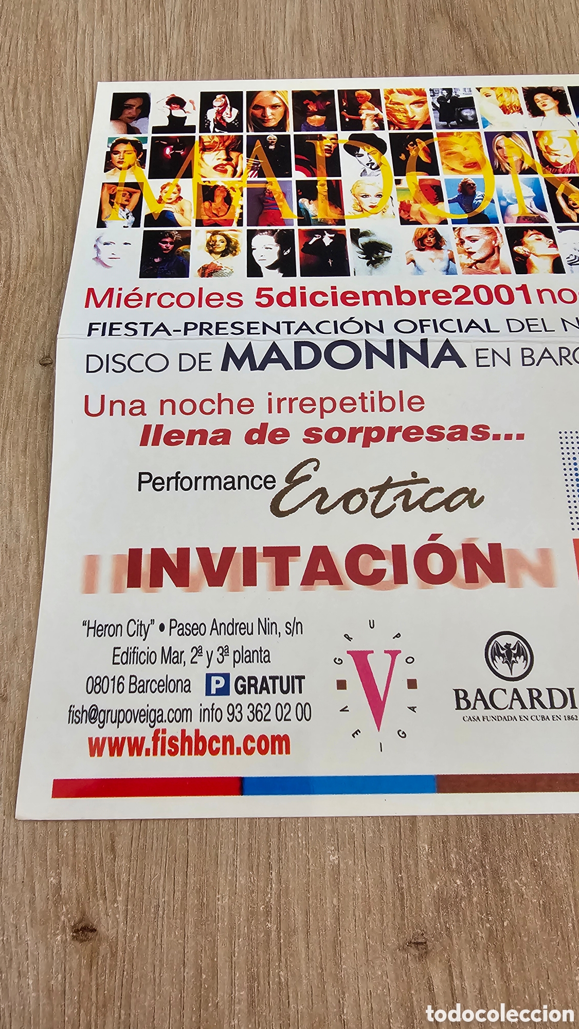 Entradas antiguas de conciertos: Invitaci&oacute;n presentaci&oacute;n disco &rdquo;Madonna&rdquo; - Foto 5