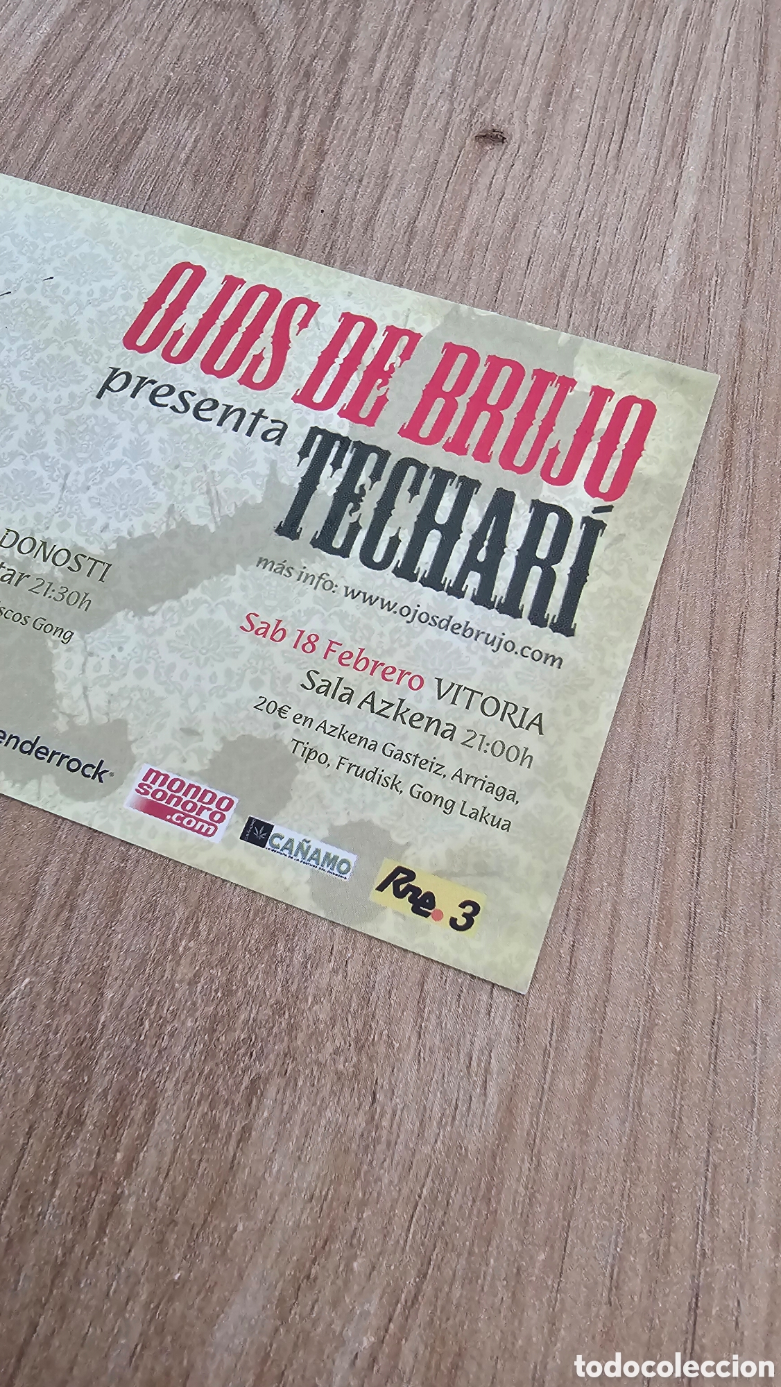 Entradas antiguas de conciertos: Presentaci&oacute;n &rdquo;Ojos de Brujo&rdquo; Techar&iacute; - Foto 3