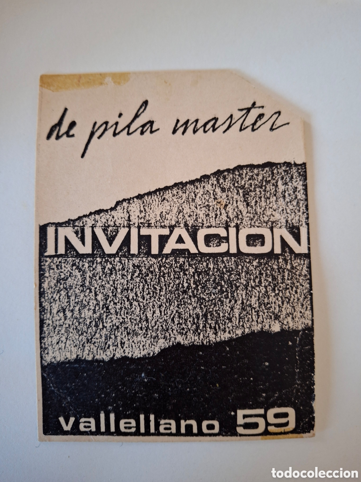 Entradas antiguas de conciertos: De pila master. Invitaci&oacute;n. Vallellano 59. - Foto 1
