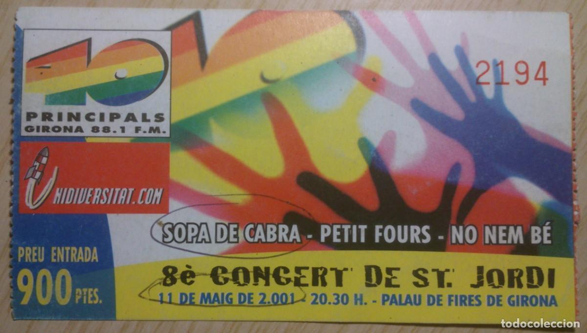 Entradas antiguas de conciertos: ENTRADA CONCIERTO SOPA DE CABRA - Foto 1