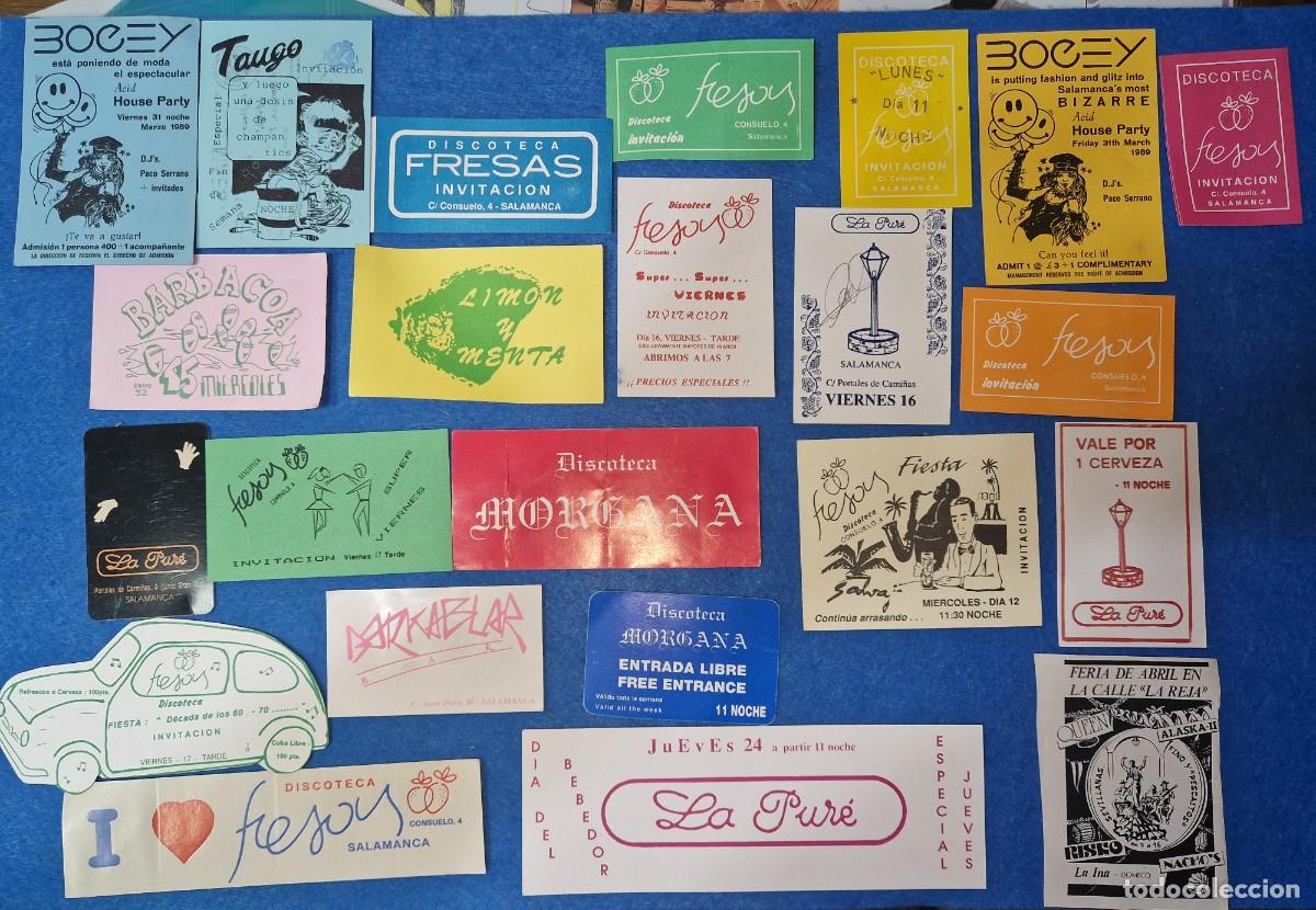 Entradas Antiguas de Conciertos: ENTRADAS INVITACION Publicidad de discotecas, PUB'S , SALAMANCA , A&ntilde;os 80,90