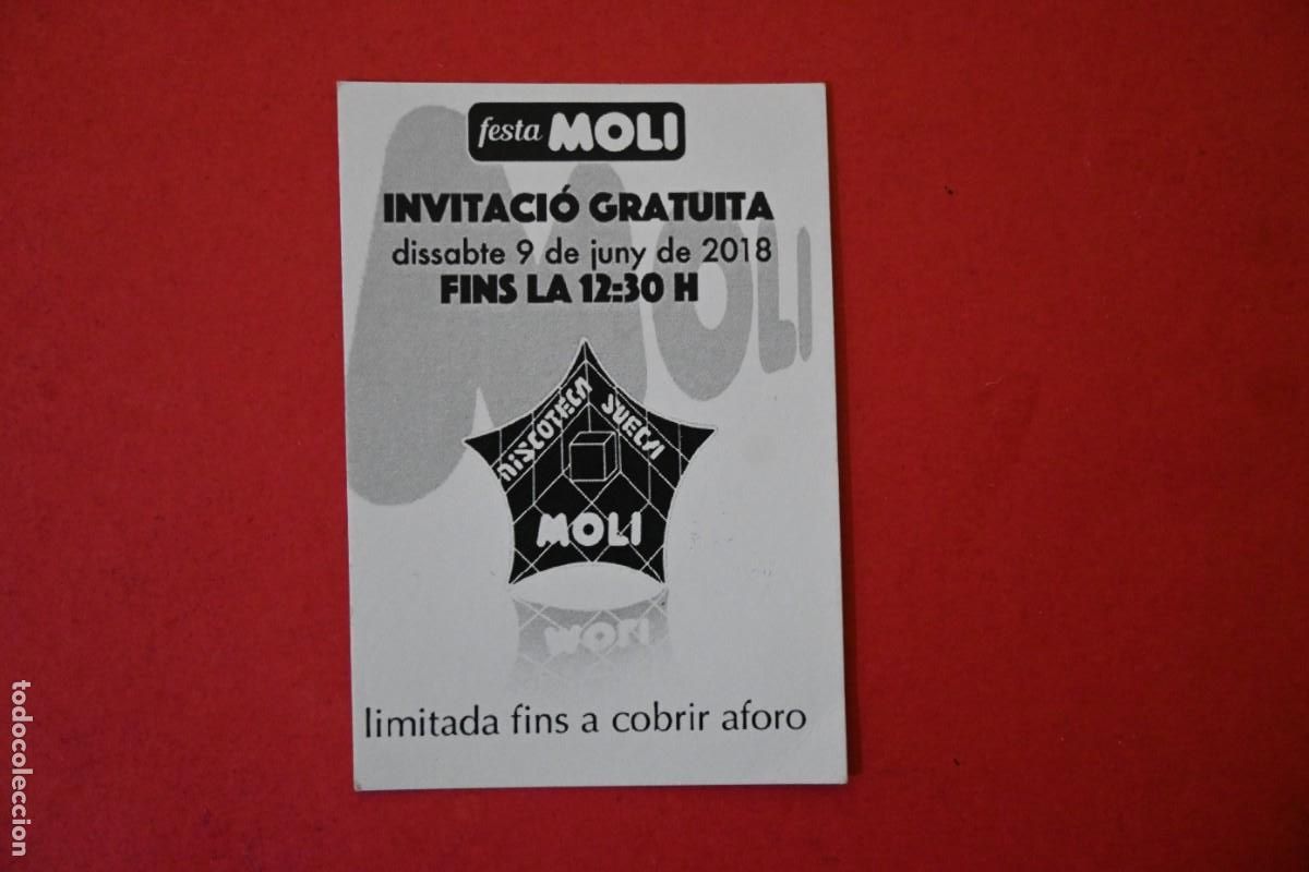 Entradas antiguas de conciertos: INVITACIO FLYER INVITACION DISCOTECA MOLI SUECA - Foto 1