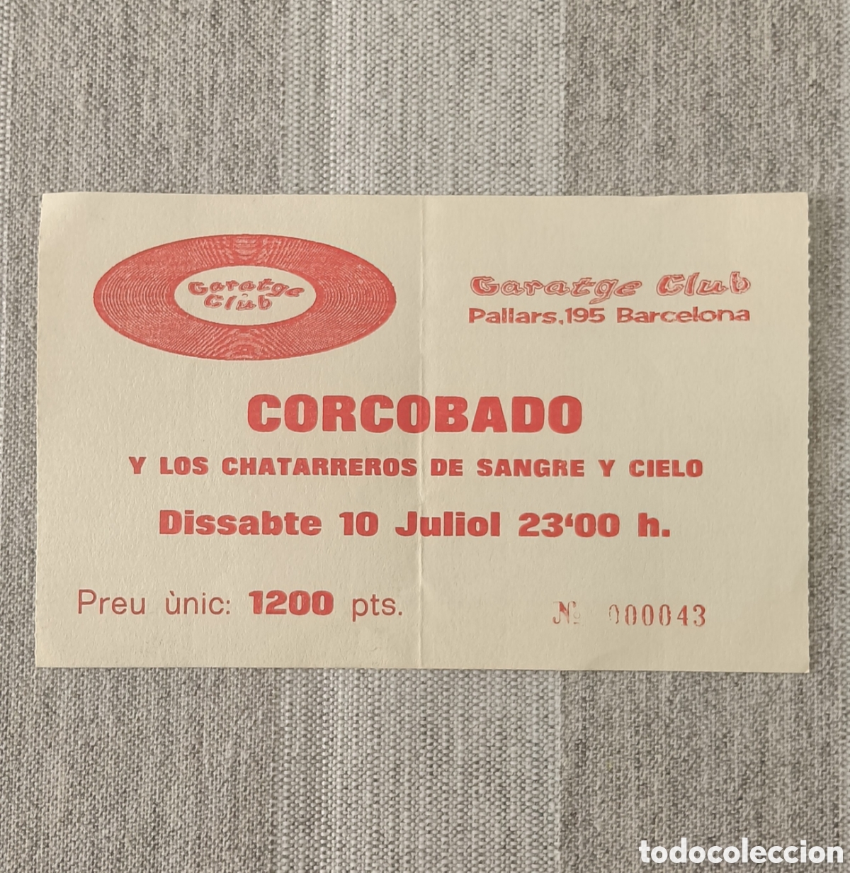 Entradas antiguas de conciertos: Entrada de Concierto CORCOBADO - Foto 1